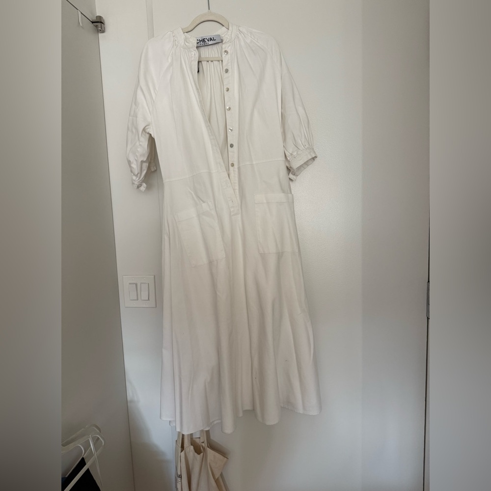 White cotton Archeval Pampa midi dress size M